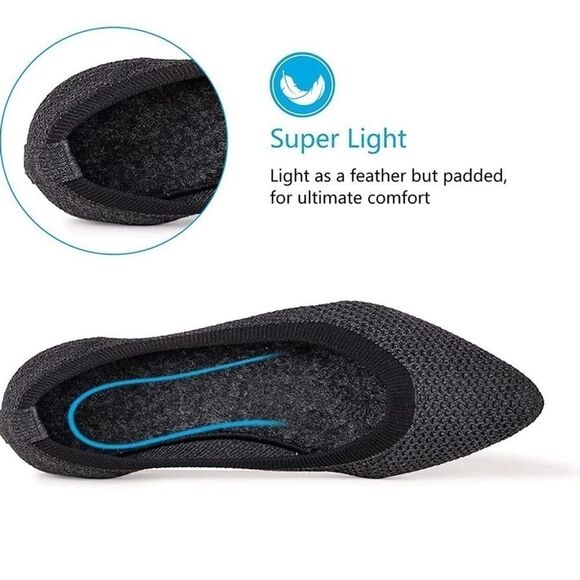 ⭐️FRANK Mully Pointed Toe Ballet Flat Slip On Flat Knit Shoes⭐️ - Picture 3 of 10